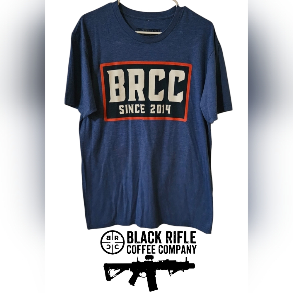 BLACK RIFLE COFFEE Retro Logo Tshirt_Blue Patriotic Men's L (RARE- discontinued)